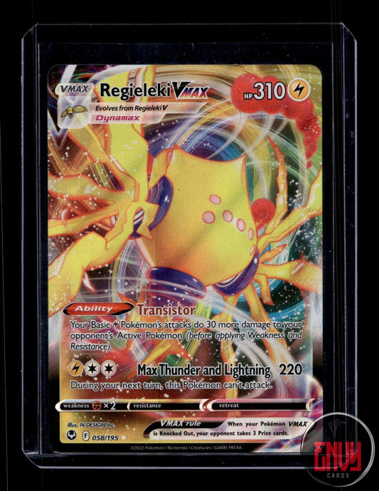 Regieleki VMAX Near Mint 058/195 VMAX Rare Silver Tempest Pokemon
