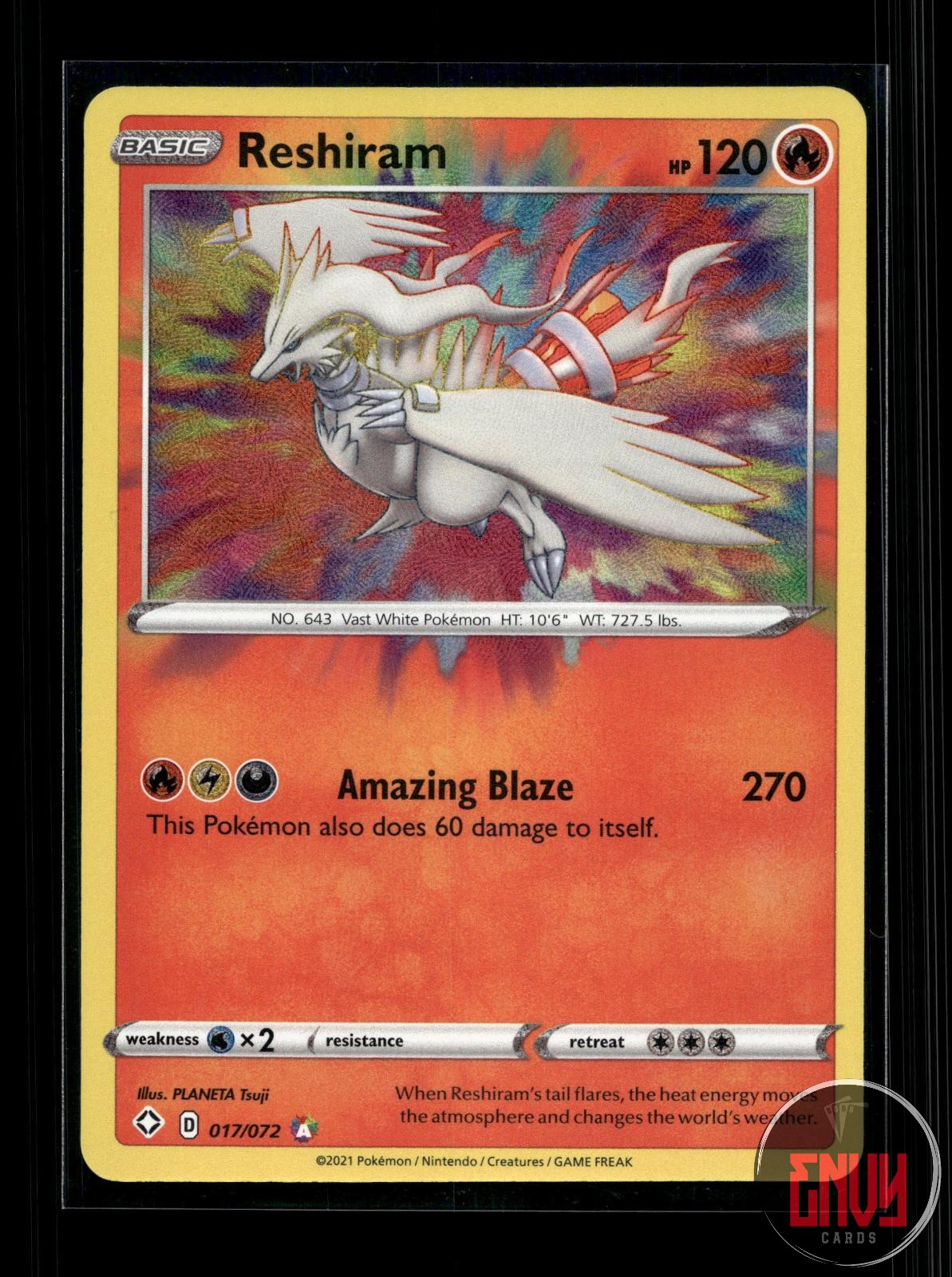 Reshiram NM 017/072 Amazing Rare Shining Fates Pokemon Holo