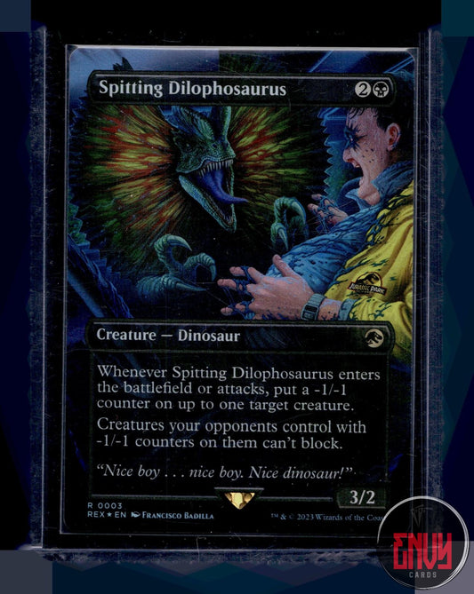 Spitting Dilophosaurus (Borderless) NM 3 Universes Beyond: Jurassic World Foil