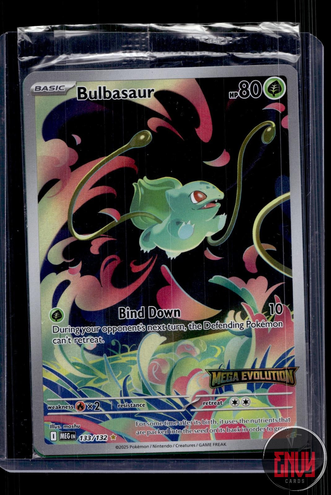 Bulbasaur (Mega Evolution Stamped) NM 133/132 MCAP Pokemon Holo SEALED