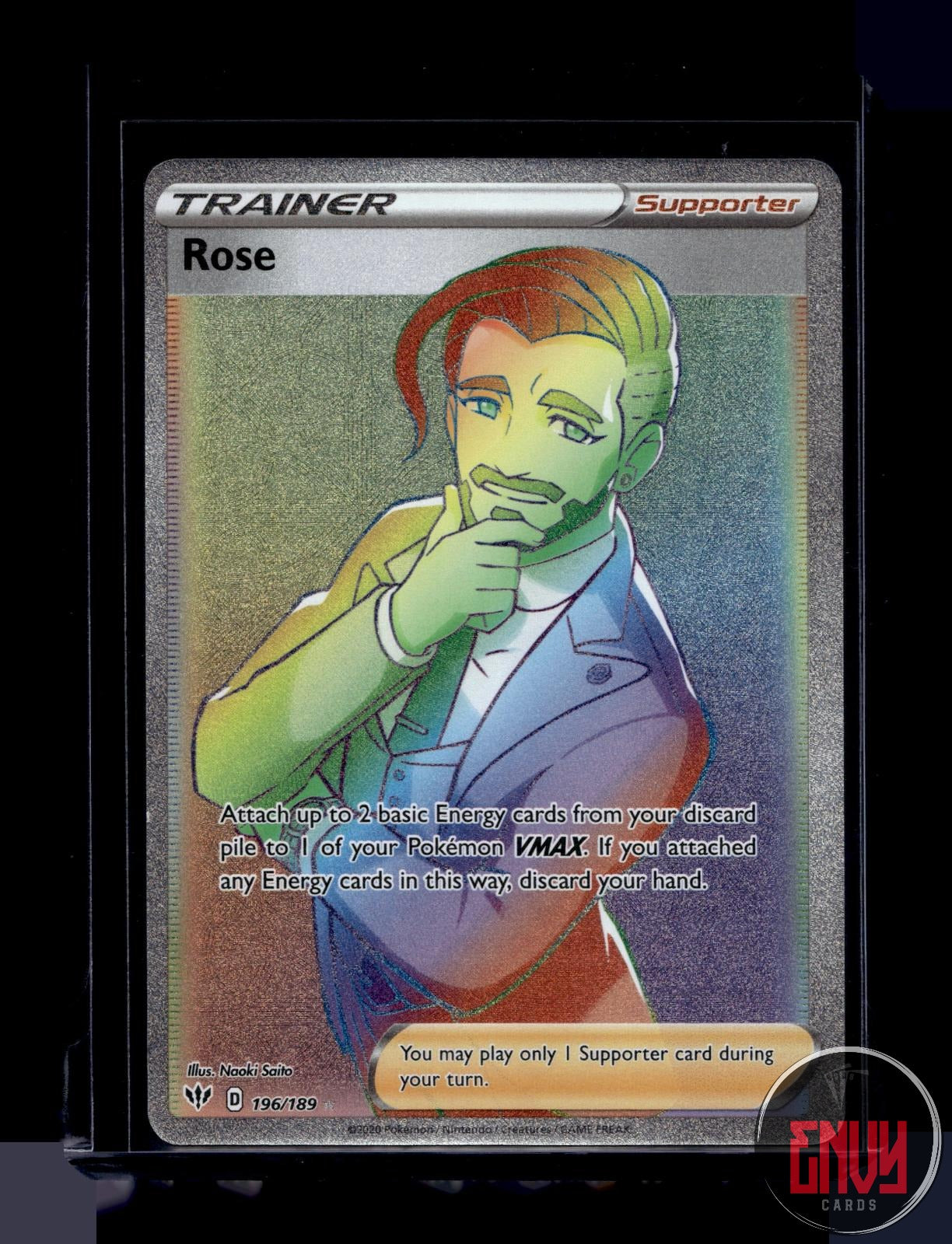 Rose Near Mint 196/189 Rainbow Rare Darkness Ablaze Pokemon