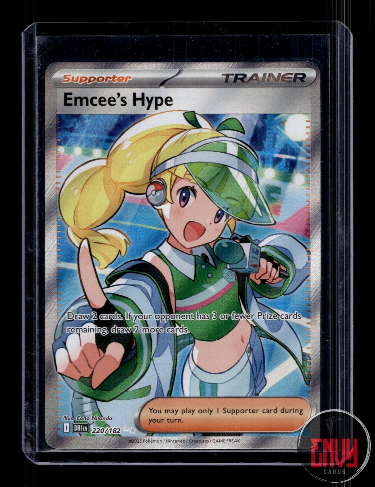 Emcee's Hype NM 220/182 UR Destined Rivals Pokemon Holo