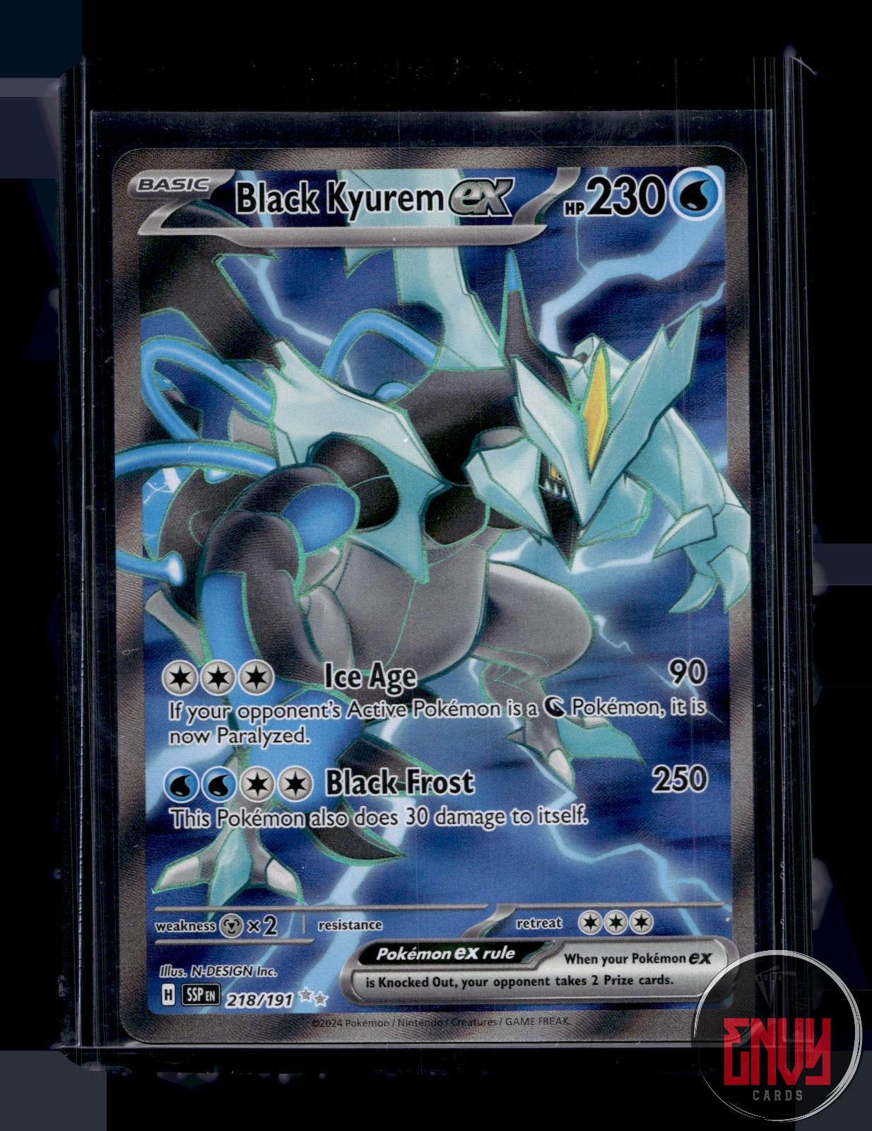 Black Kyurem ex Near Mint 218/191 Ultra Rare Surging Sparks Pokemon Holo