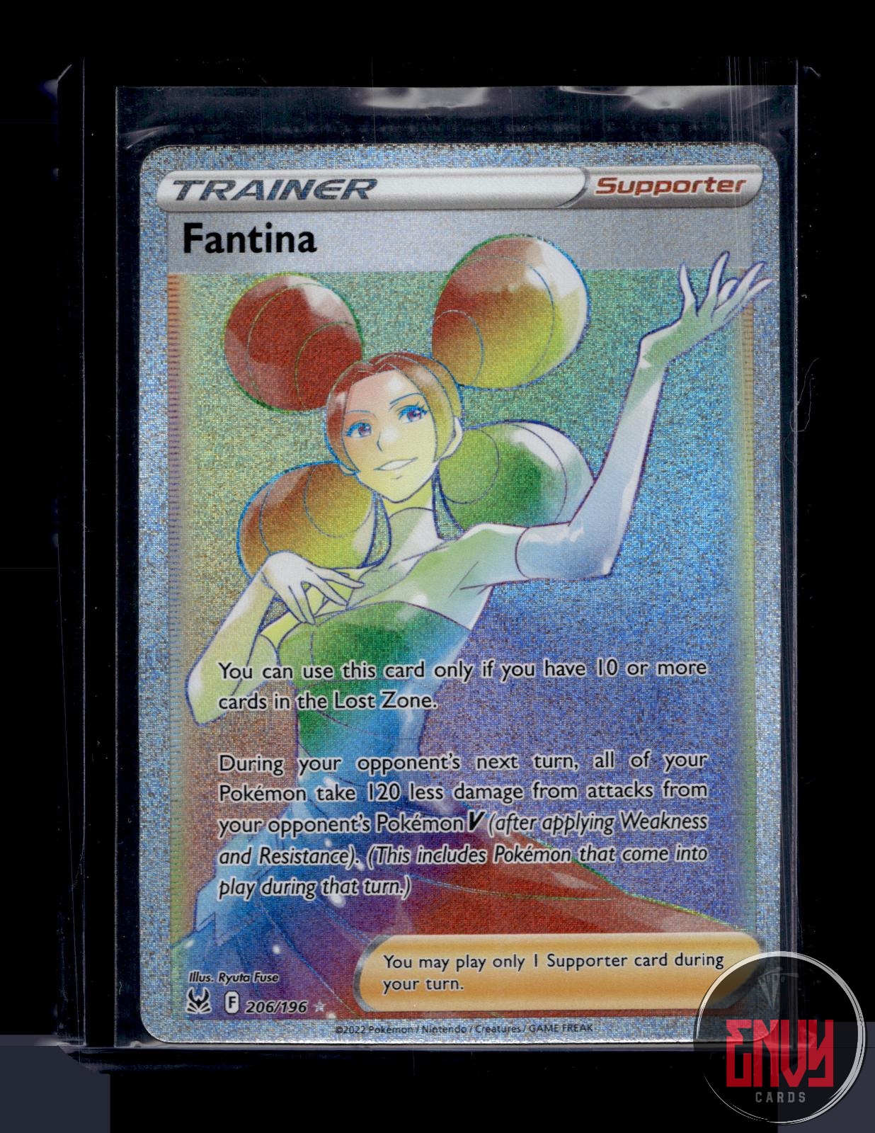 Fantina Lightly Played 206/196 Rainbow Rare Lost Origin Pokemon