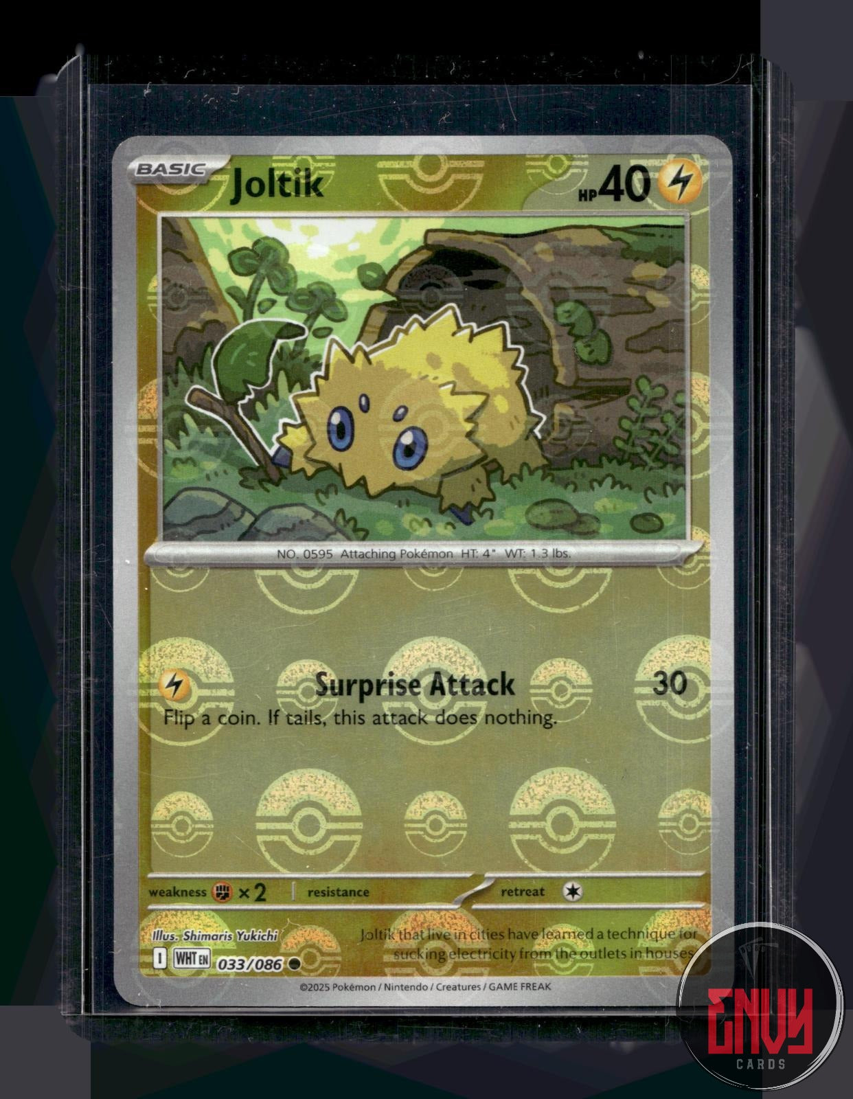 Joltik (Poke Ball Pattern) Near Mint 033/086 Common White Flare Pokemon Holo