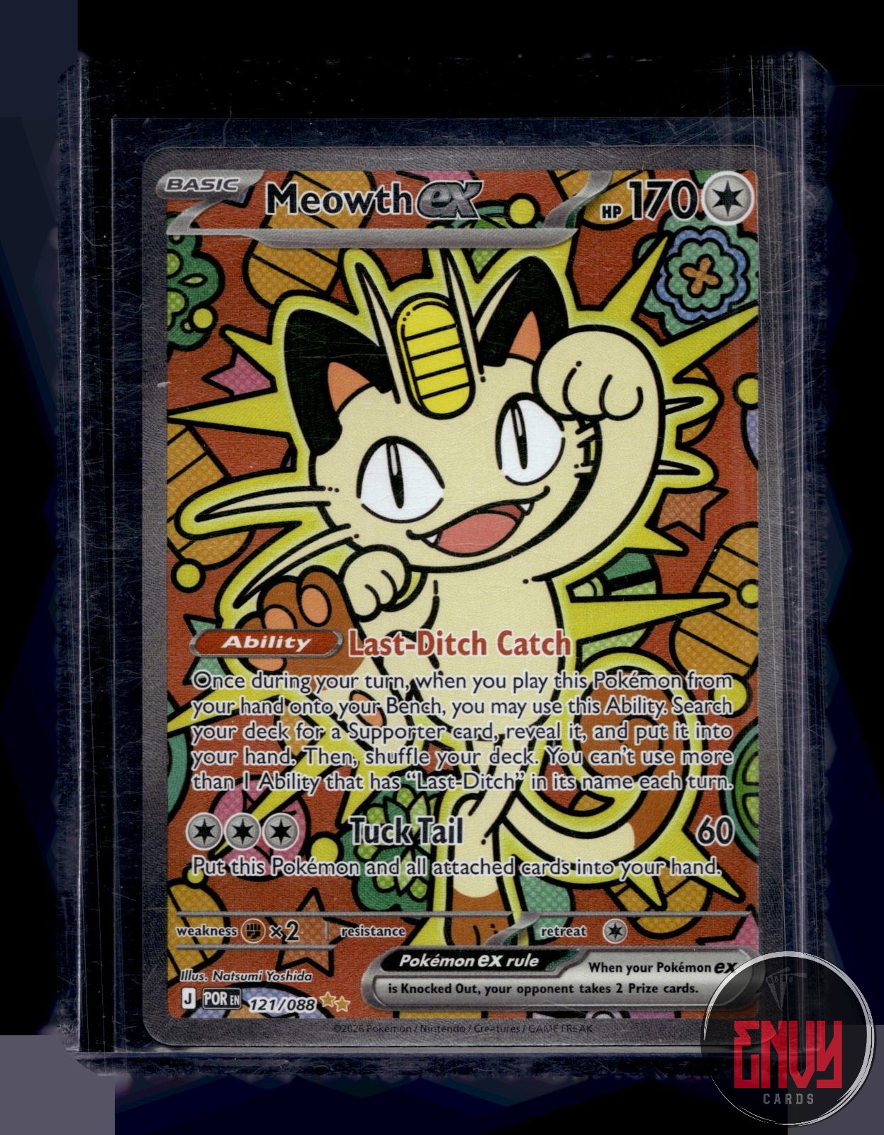 Meowth ex Near Mint 121/088 Special Illustration Rare Perfect Order Pokemon Holo