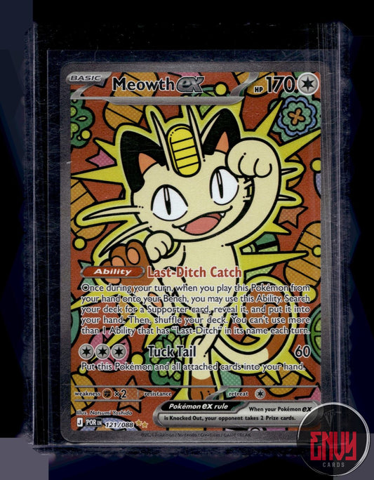 Meowth ex Near Mint 121/088 Special Illustration Rare Perfect Order Pokemon Holo