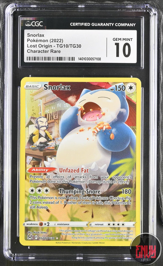 Snorlax Tg10/Tg30 Trainer Gallery Holo Lost Origin Pokemon CGC 10 Gem Mint
