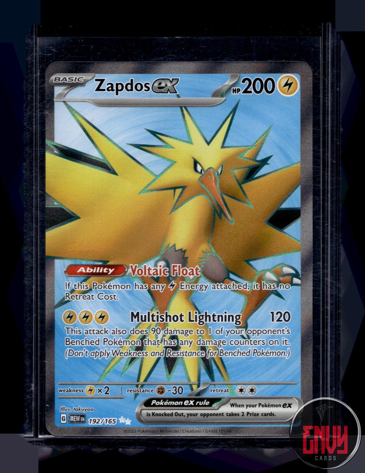 Zapdos ex Near Mint 192/165 Ultra Rare 151 Pokemon