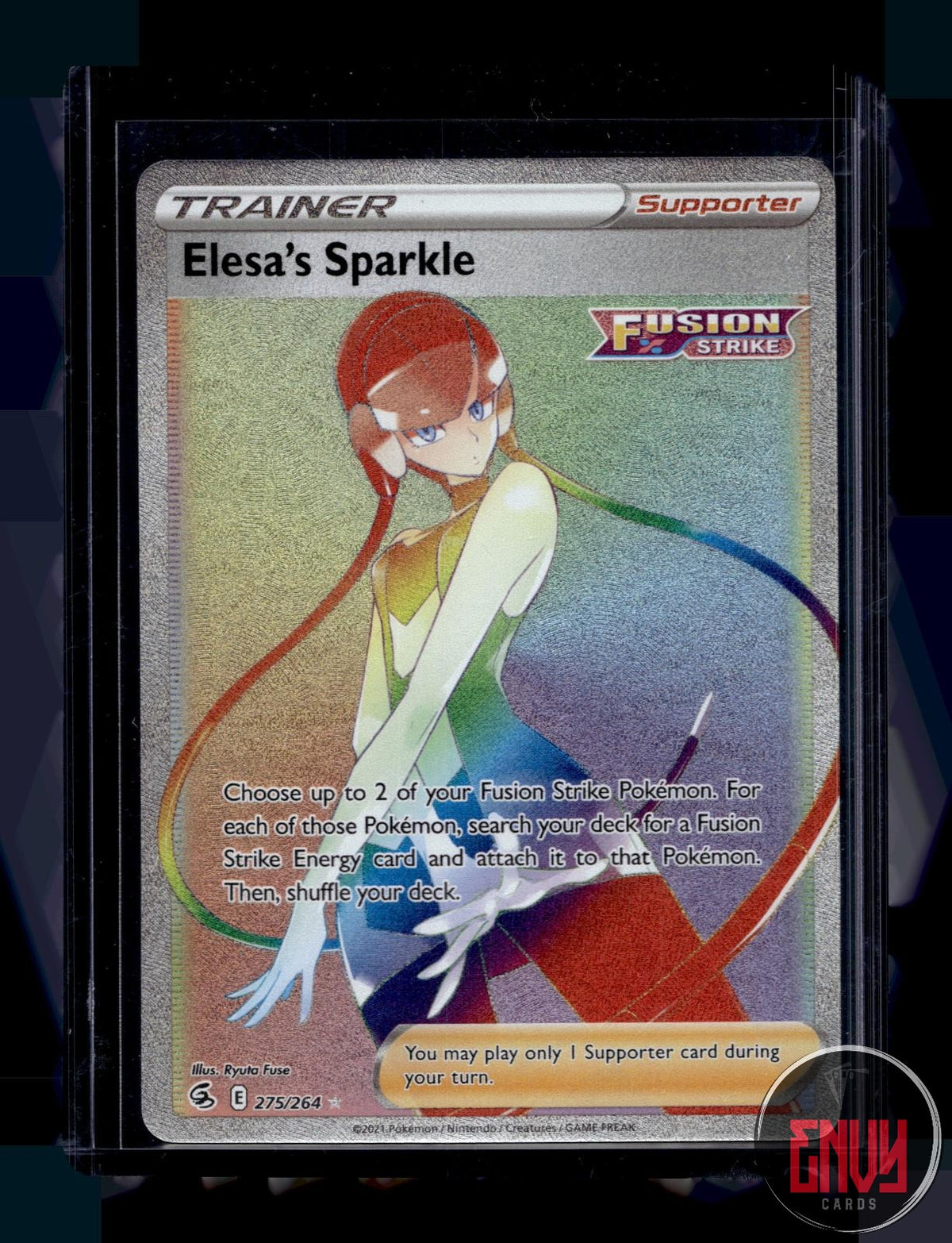 Elesa's Sparkle NM 275/264 Rainbow Fusion Strike Pokemon Holo