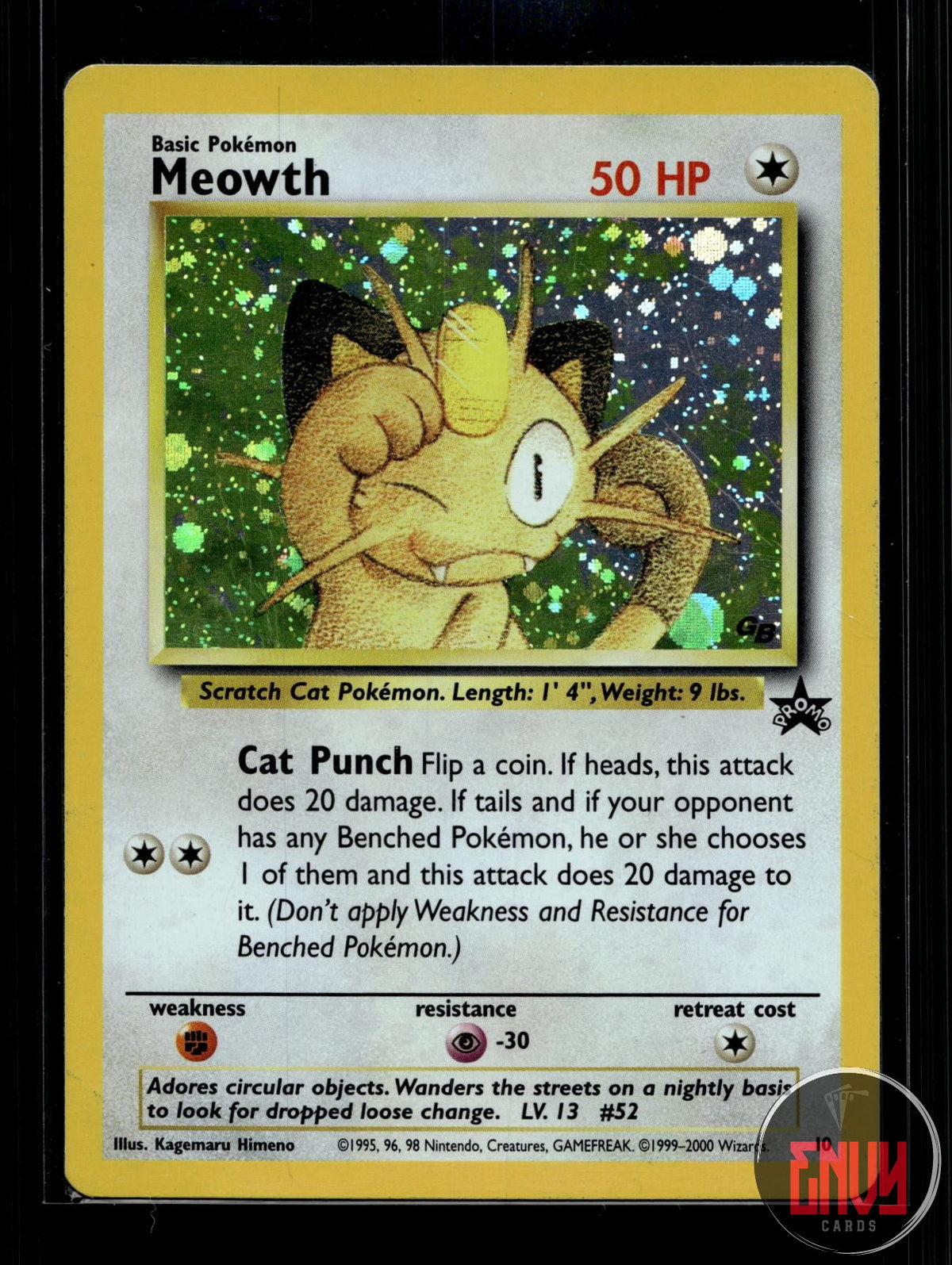 Meowth MP 10 P Wizards Black Star Promos Pokemon Holo