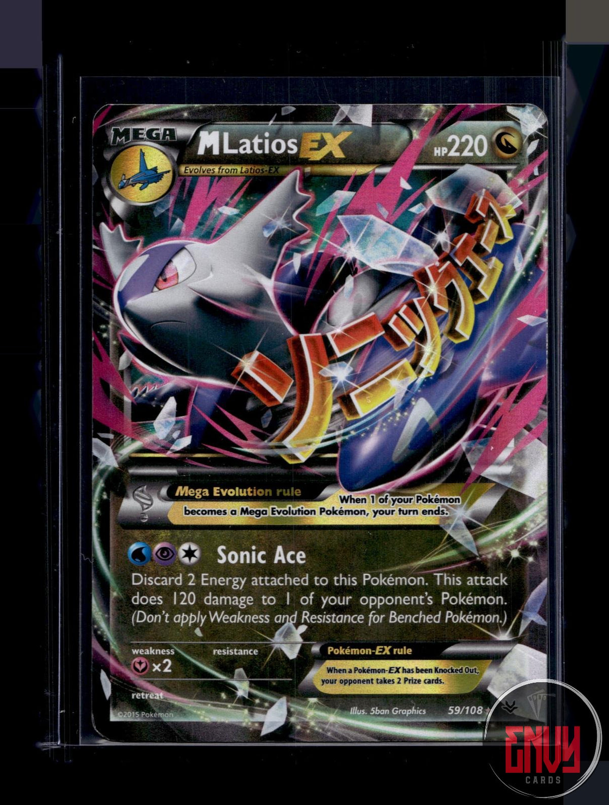 M Latios EX Moderately Played 59/108 EX Rare Roaring Skies Pokemon Holo