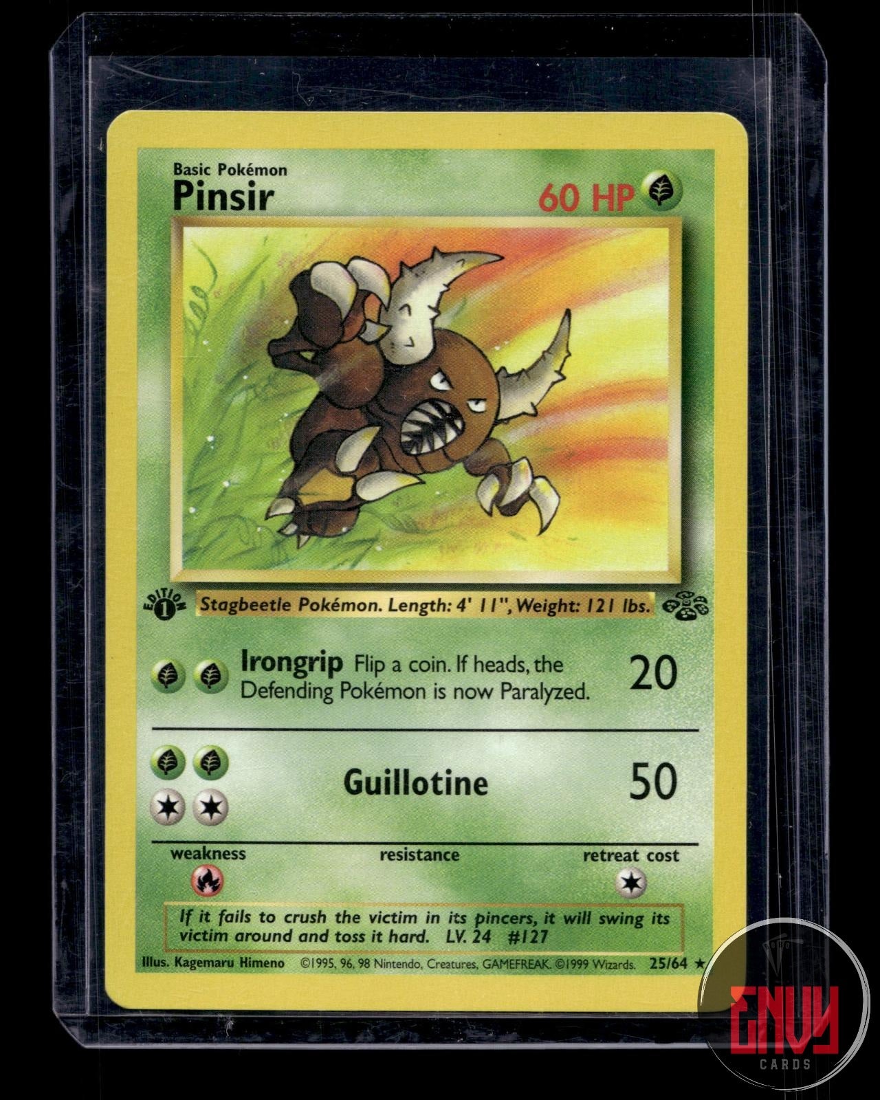 Pinsir Lightly Played 25/64 Rare Jungle Pokemon 1st Edition