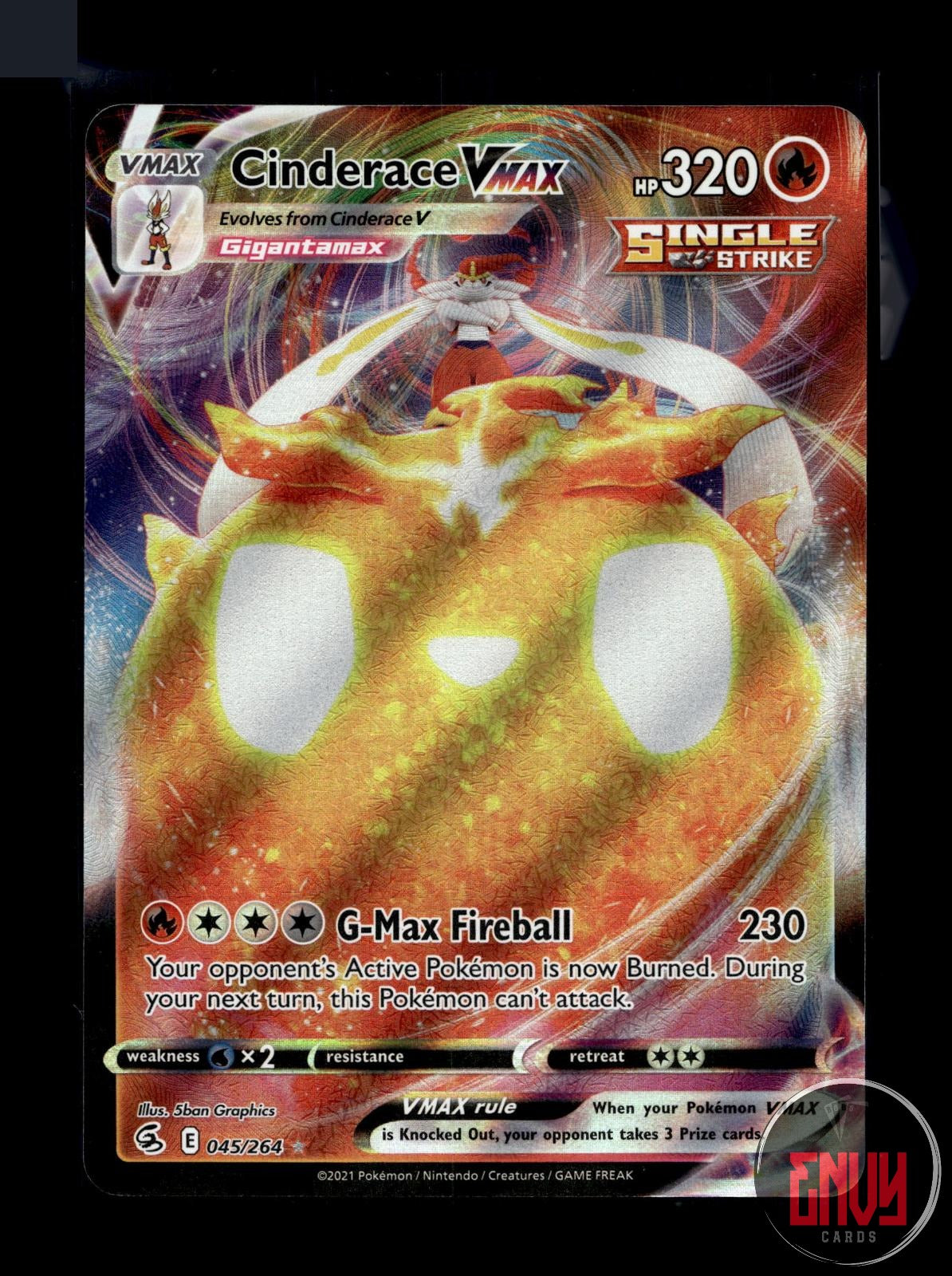 Cinderace VMAX LP 045/264 UR Fusion Strike Pokemon Holo