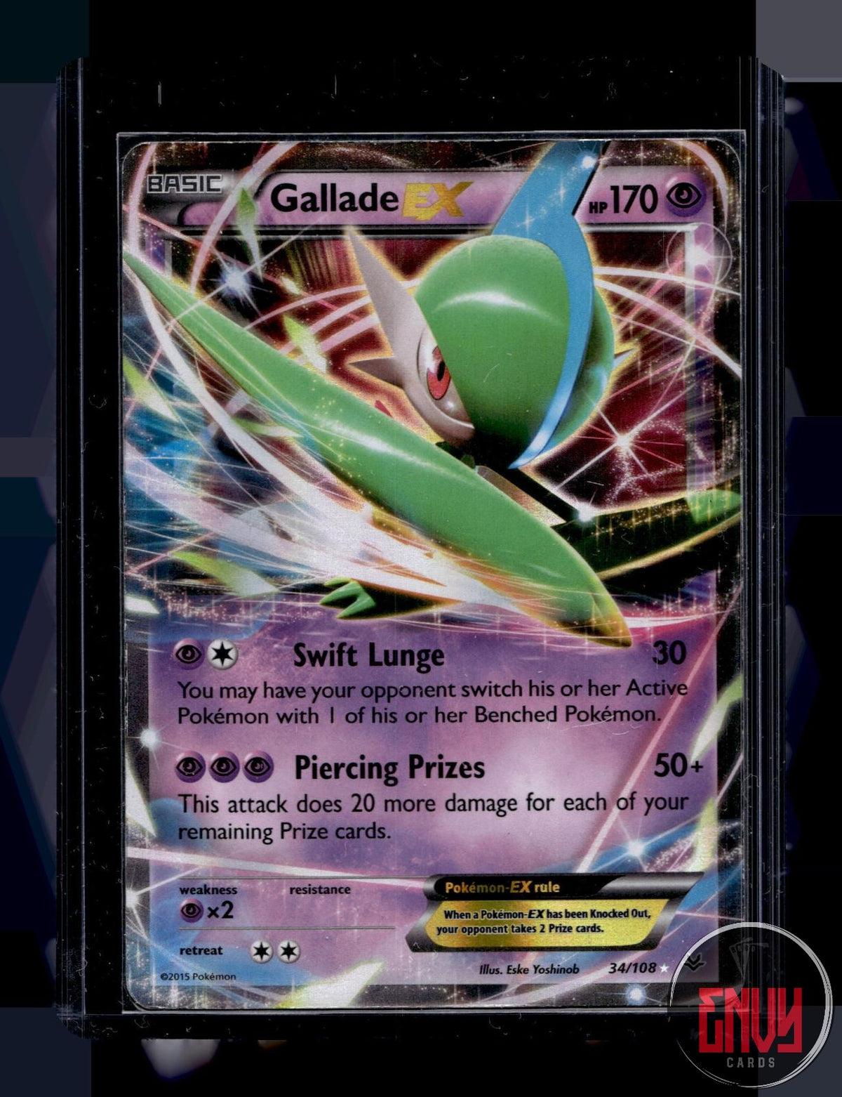 Gallade EX HP 34/108 UR Roaring Skies Pokemon Holo