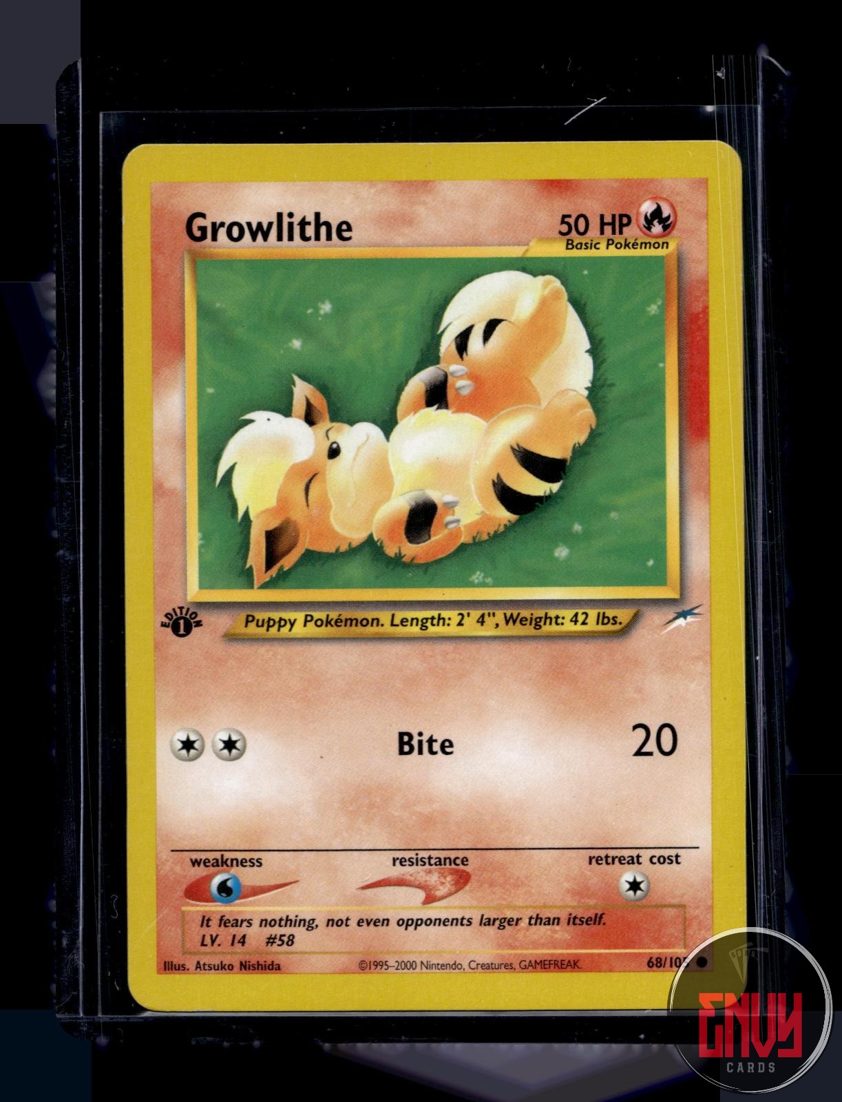 Growlithe Lightly Played 68/105 Common Neo Destiny Pokemon 1st Edition