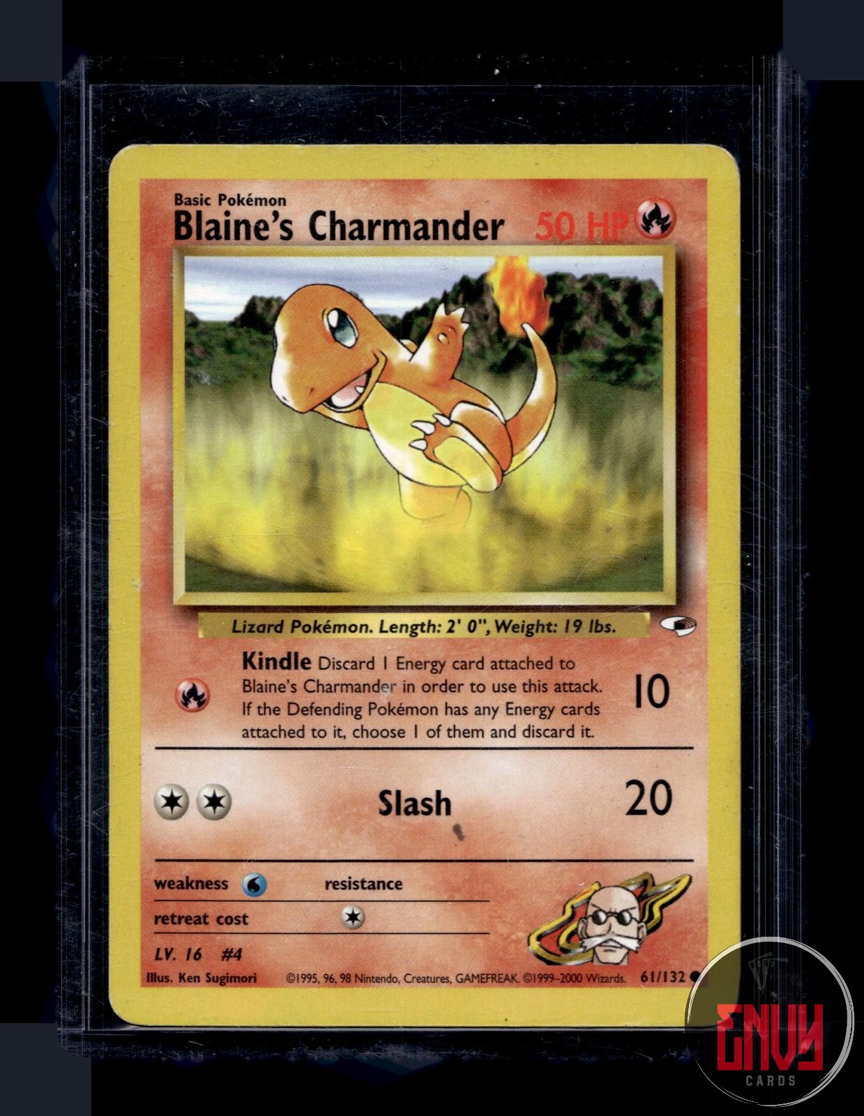 Blaine's Charmander Damaged 61/132 Common Gym Heroes Pokemon Unlimited