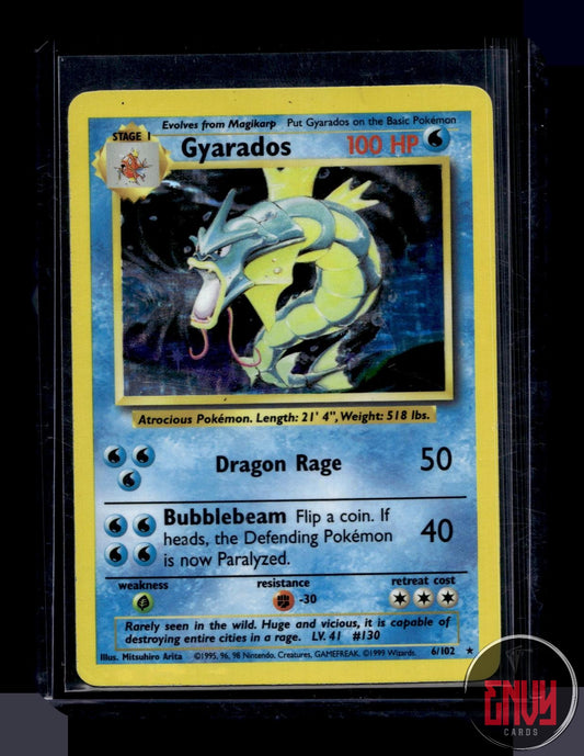 Gyarados Heavily Played 6/102 Holo Rare Base Set Unlimited Pokemon Holo