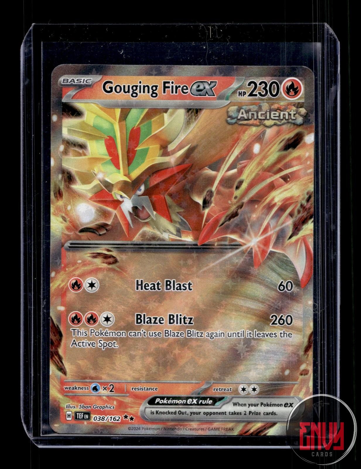 Gouging Fire ex Near Mint 038/162 Double Rare Temporal Forces Pokemon Holo