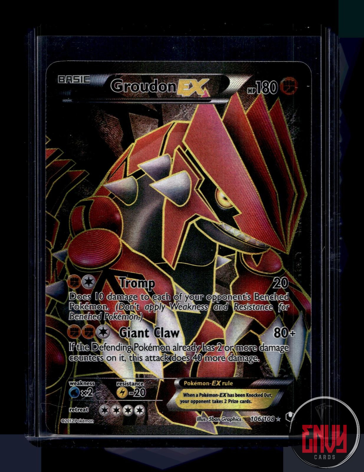 Groudon EX Lightly Played 106/108 Ultra Rare Dark Explorers Pokemon Holo