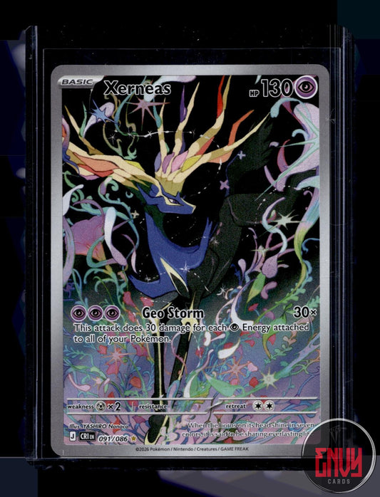 Xerneas Near Mint 091/086 Illustration Rare Chaos Rising Pokemon