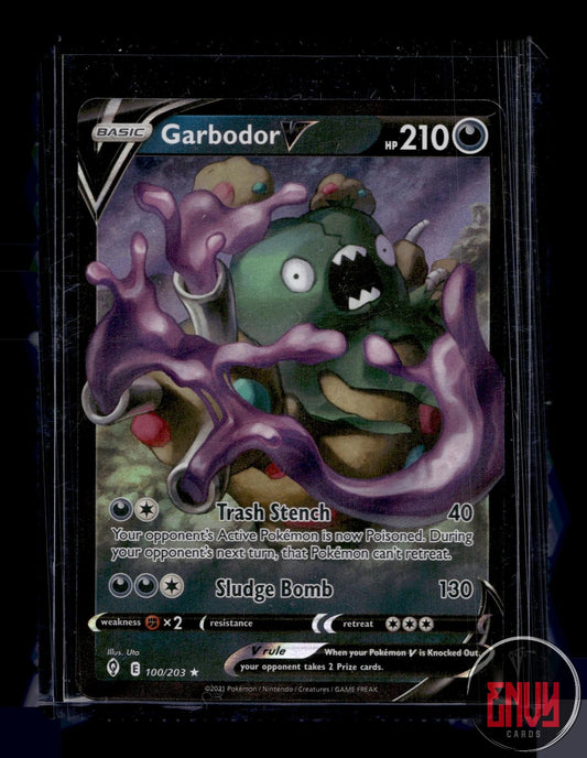 Garbodor V Near Mint 100/203 V Rare Evolving Skies Pokemon Holo