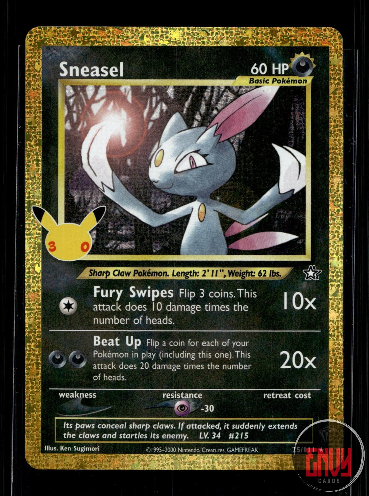 Sneasel NM 25/111 ME: 30th Celebration Classic Collection Pokemon Holo