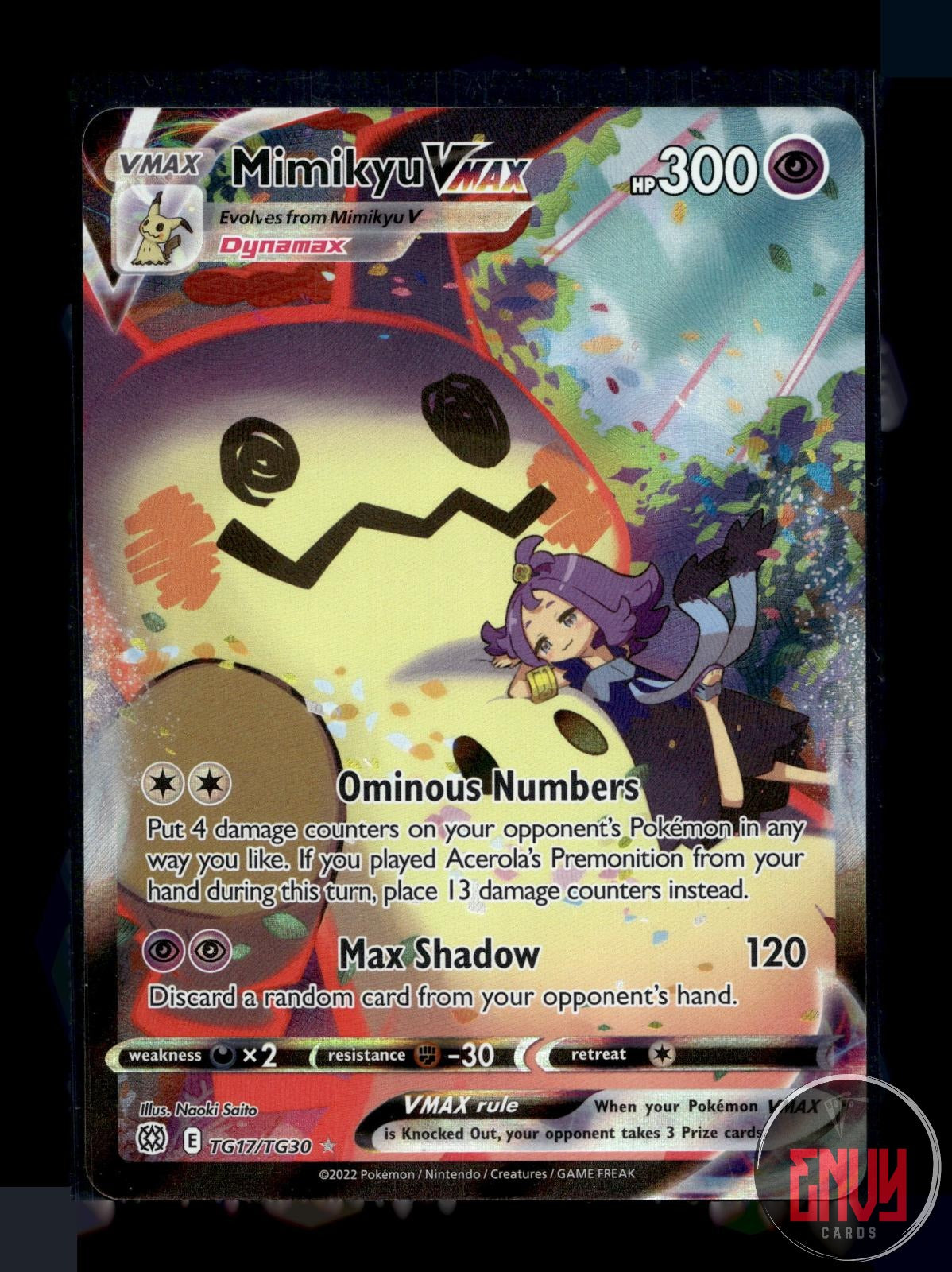 Mimikyu VMAX NM TG17/TG30 VMAX Rare Brilliant Stars Trainer Gallery Pokemon Holo