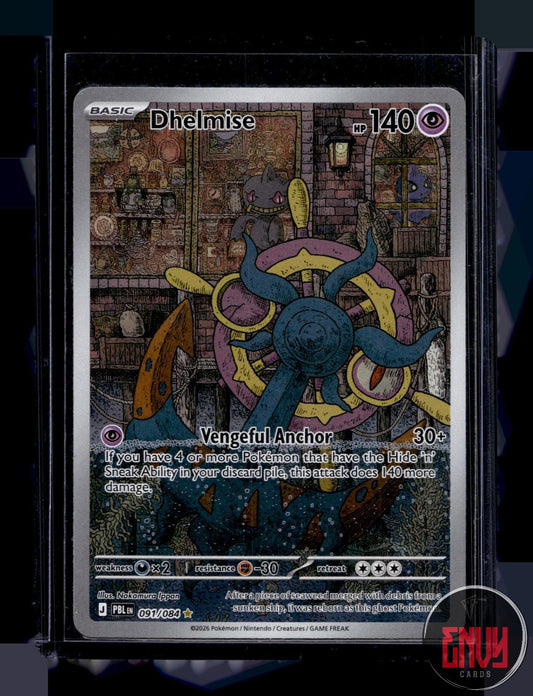 Dhelmise Near Mint 091/084 Illustration Rare Pitch Black Pokemon Holo