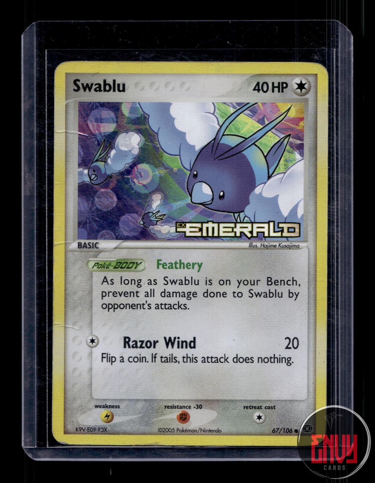 Swablu Damaged 67/106 Common Emerald Pokemon Reverse Holo