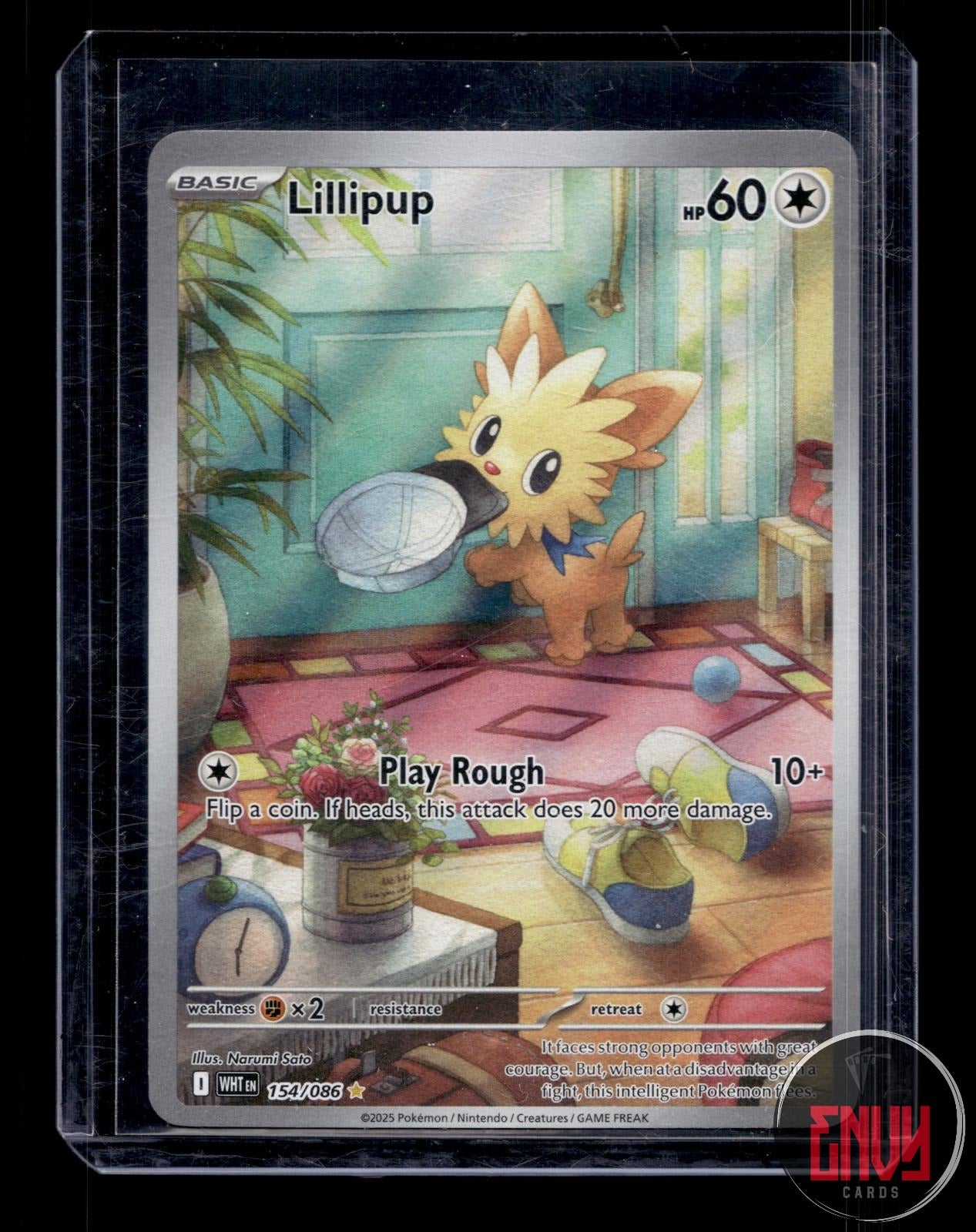 Lillipup Near Mint 154/086 Illustration Rare White Flare Pokemon Holo
