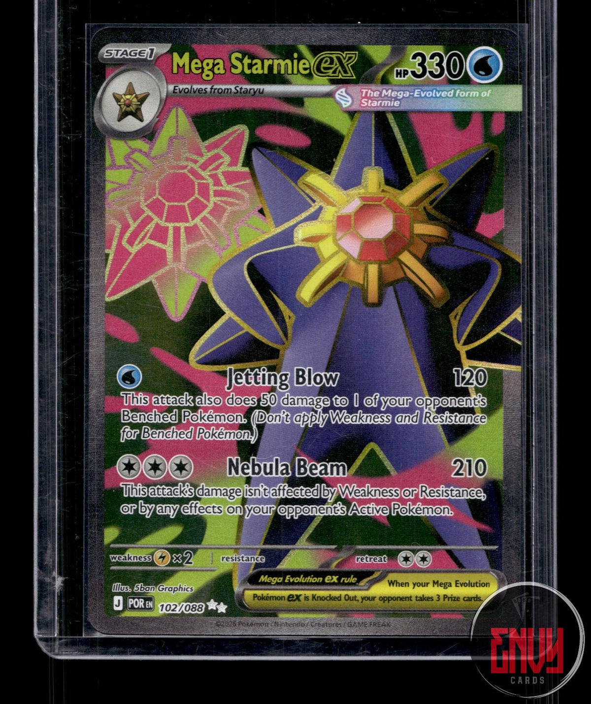 Mega Starmie ex NM 102/088 UR Perfect Order Pokemon Holo