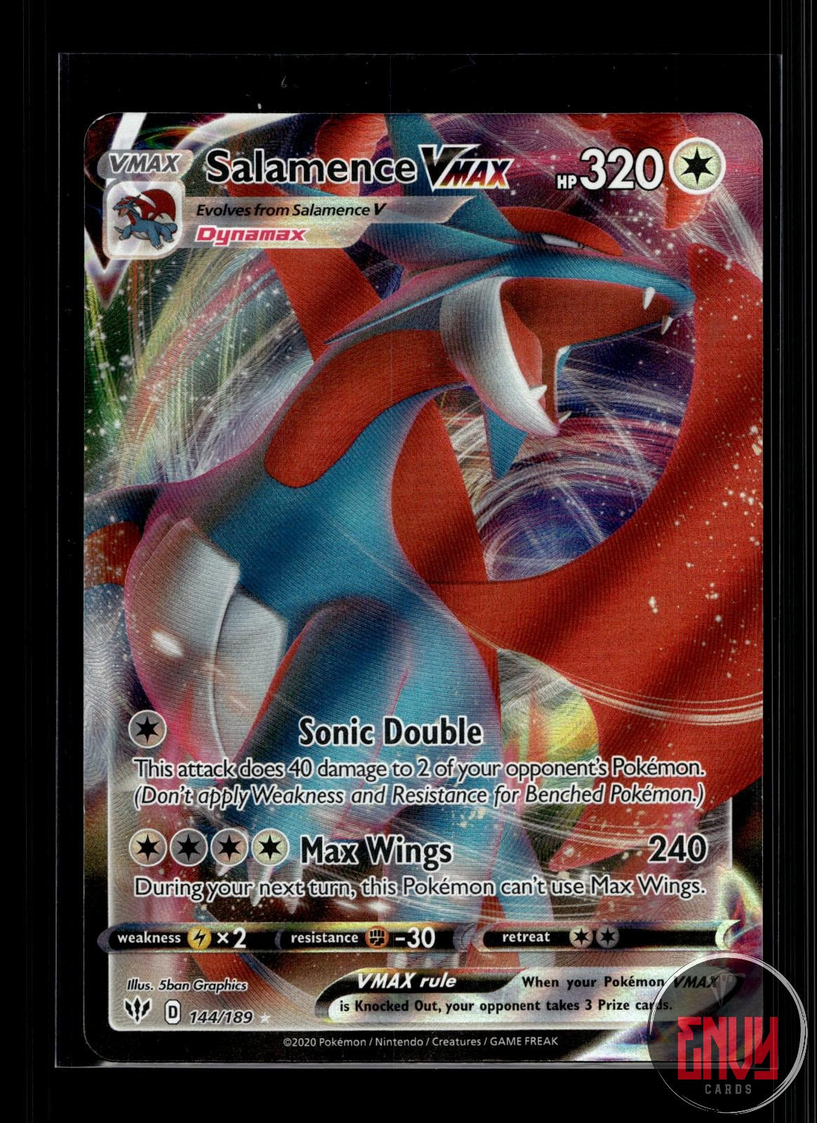 Salamence VMAX LP 144/189 UR Darkness Ablaze Pokemon Holo
