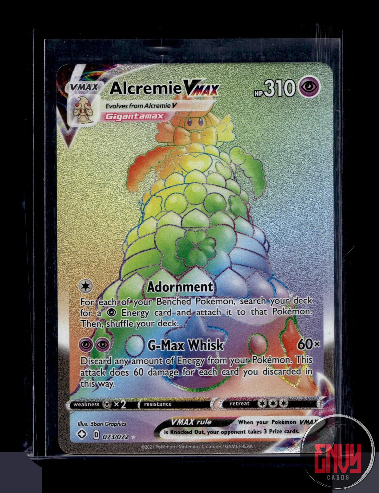 Alcremie VMAX Near Mint 073/072 Rainbow Rare Shining Fates Pokemon