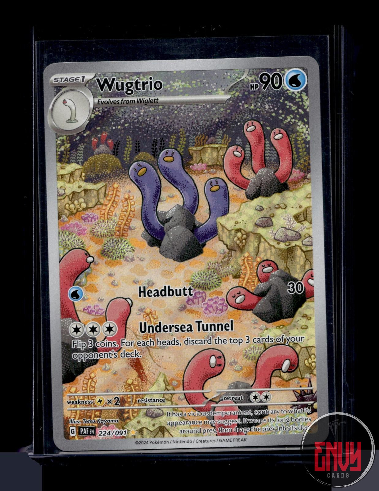 Wugtrio Near Mint 224/091 Illustration Rare Paldean Fates Pokemon