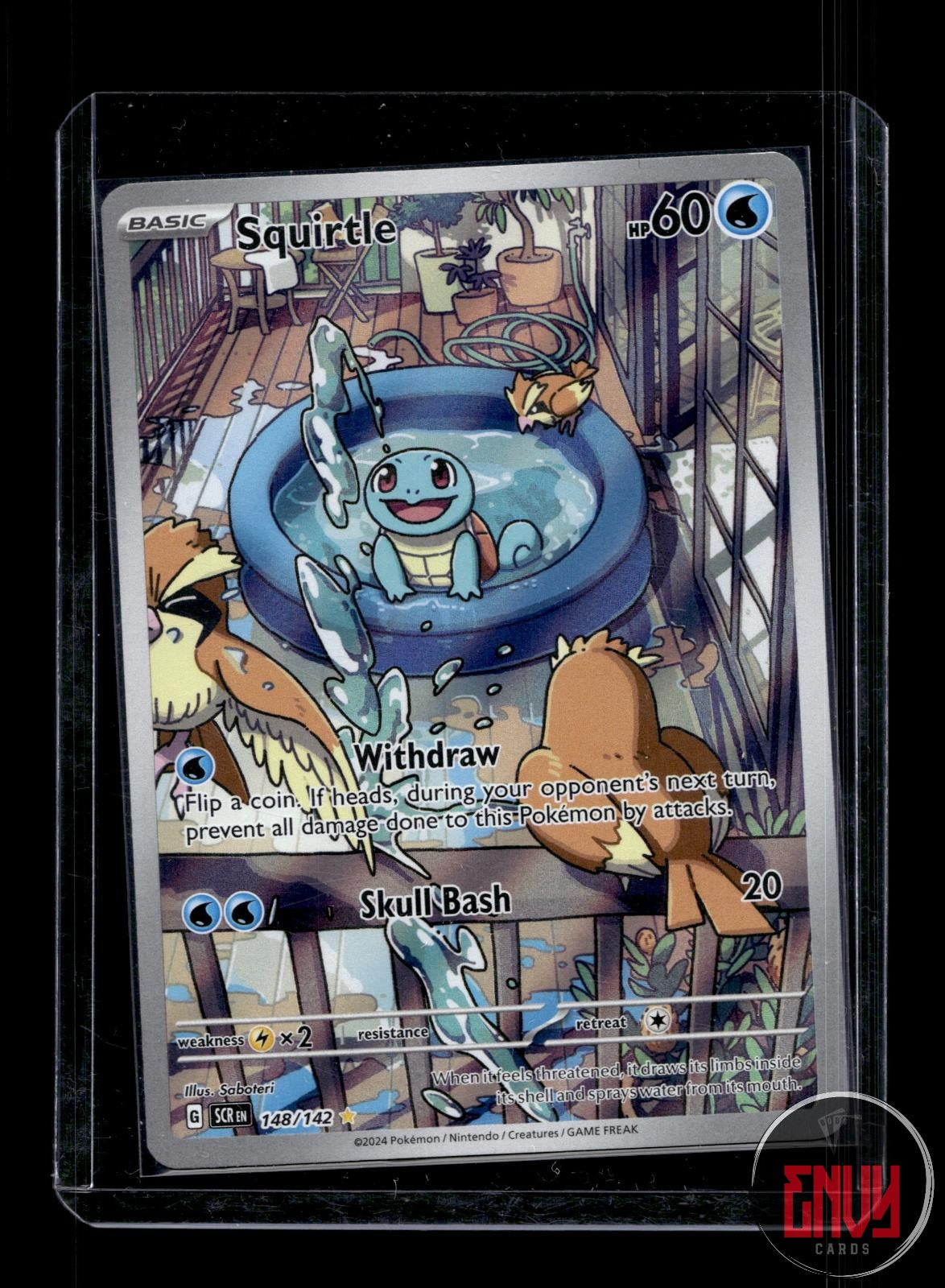 Squirtle Near Mint 148/142 Illustration Rare Stellar Crown Pokemon Holo