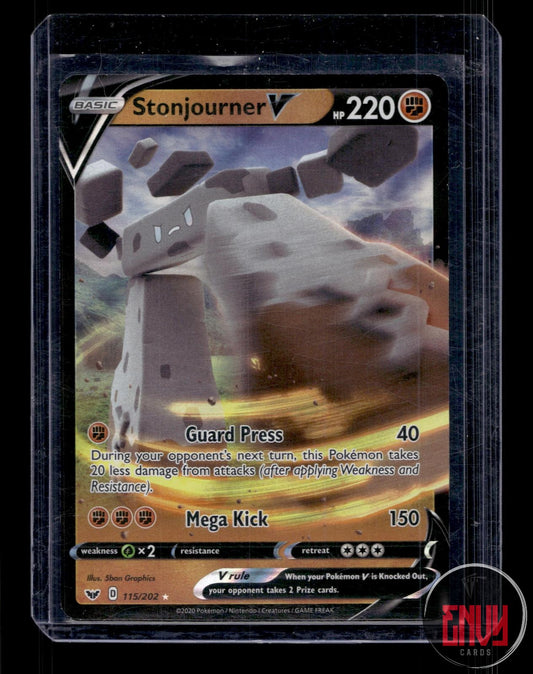 Stonjourner V Near Mint 115/202 V Rare Sword & Shield Pokemon Holo