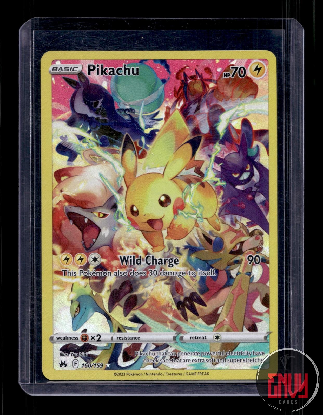 Pikachu Near Mint 160/159 Secret Rare Crown Zenith Pokemon Holo