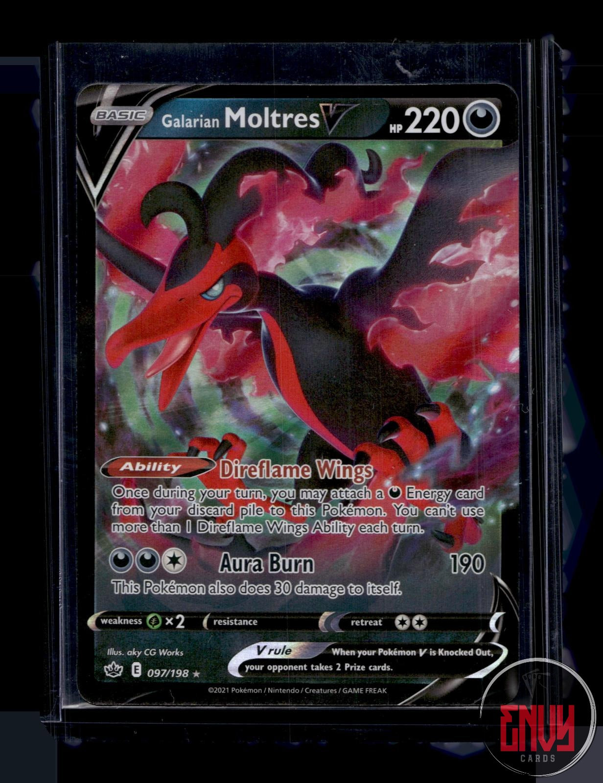 Galarian Moltres V Lightly Played 097/198 V Rare Chilling Reign Pokemon Holo