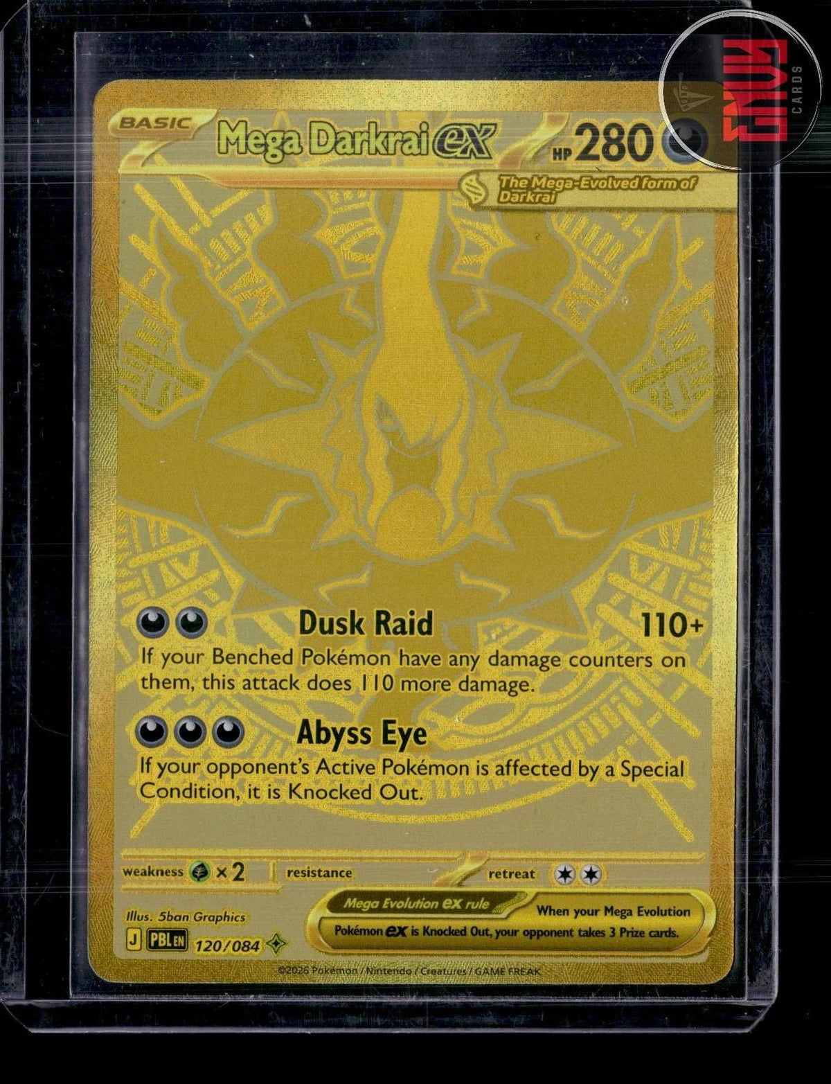 Mega Darkrai ex NM 120/084 Mega Hyper Rare Pitch Black Pokemon Holo