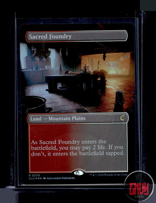 Sacred Foundry (Borderless) Lightly Played 279 Rare Ravnica: Clue Edition Foil