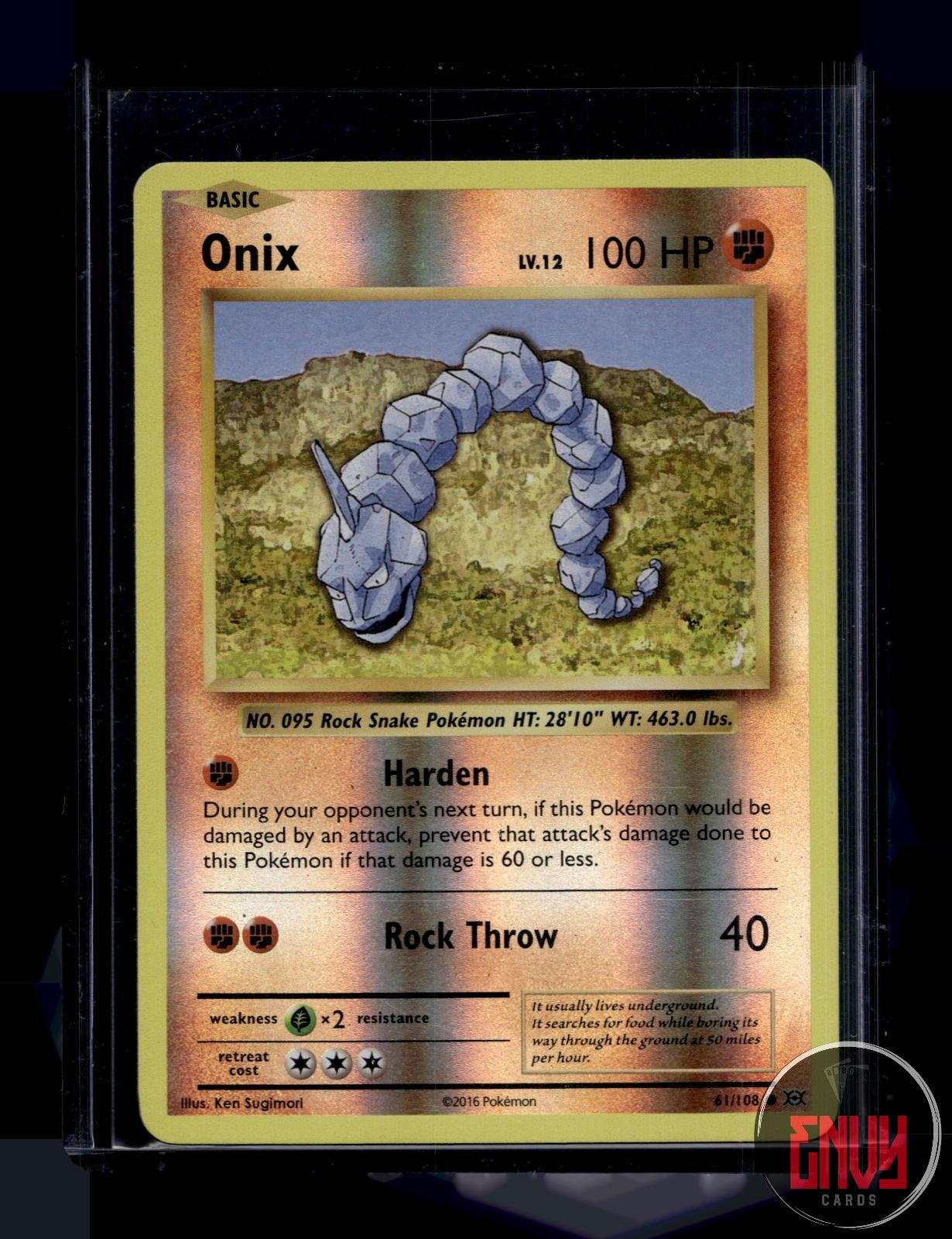 Onix Near Mint 61/108 Common Evolutions Pokemon Reverse Holo