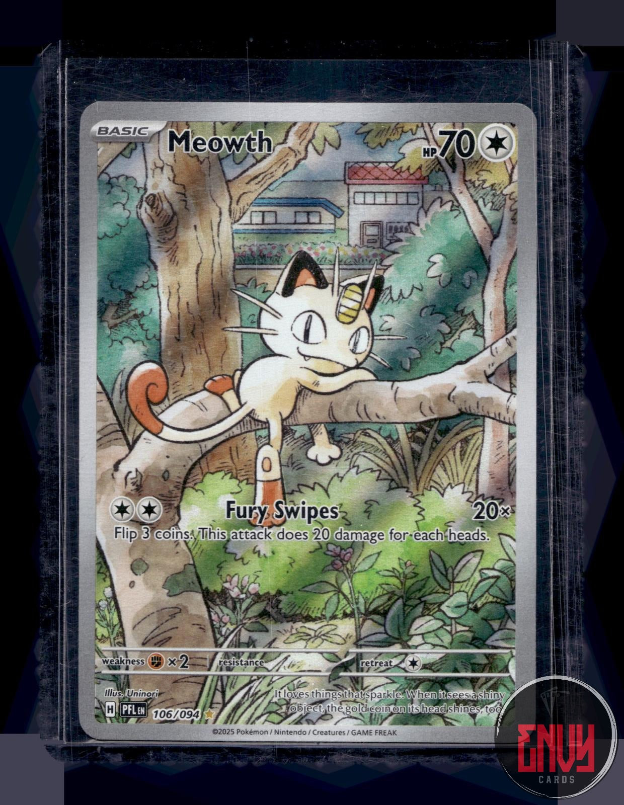 Meowth Near Mint 106/094 Illustration Rare Phantasmal Flames Pokemon Holo