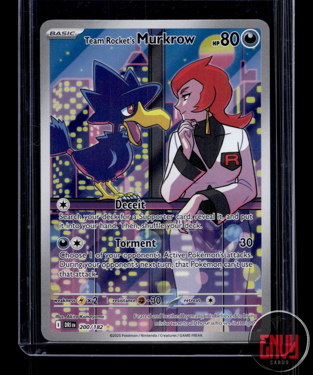 Team Rocket's Murkrow NM 200/182 IR Destined Rivals Pokemon Holo
