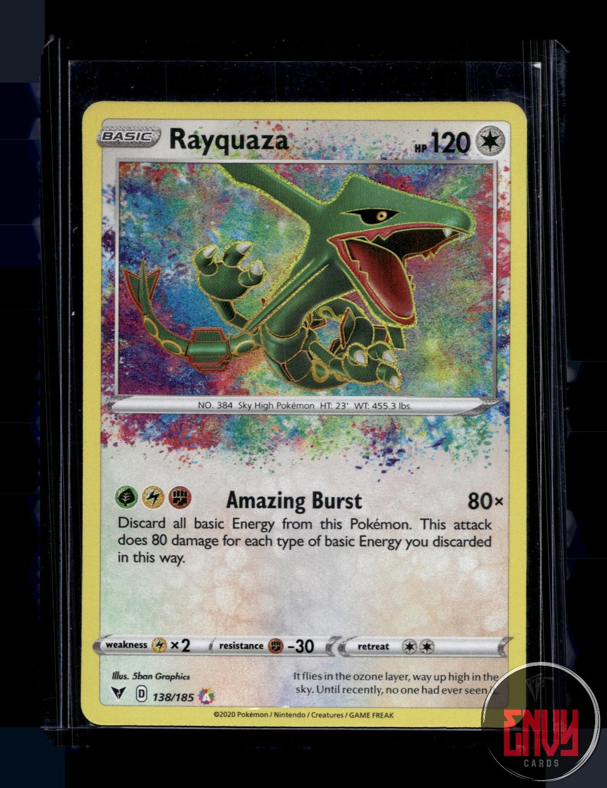 Rayquaza Near Mint 138/185 Amazing Rare Vivid Voltage Pokemon Holo