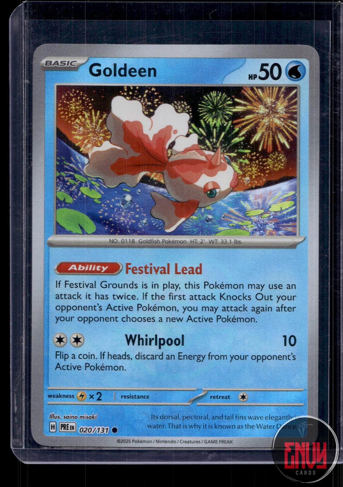 Goldeen (Master Ball Pattern) NM 020/131 C Prismatic Evolutions Pokemon Holo