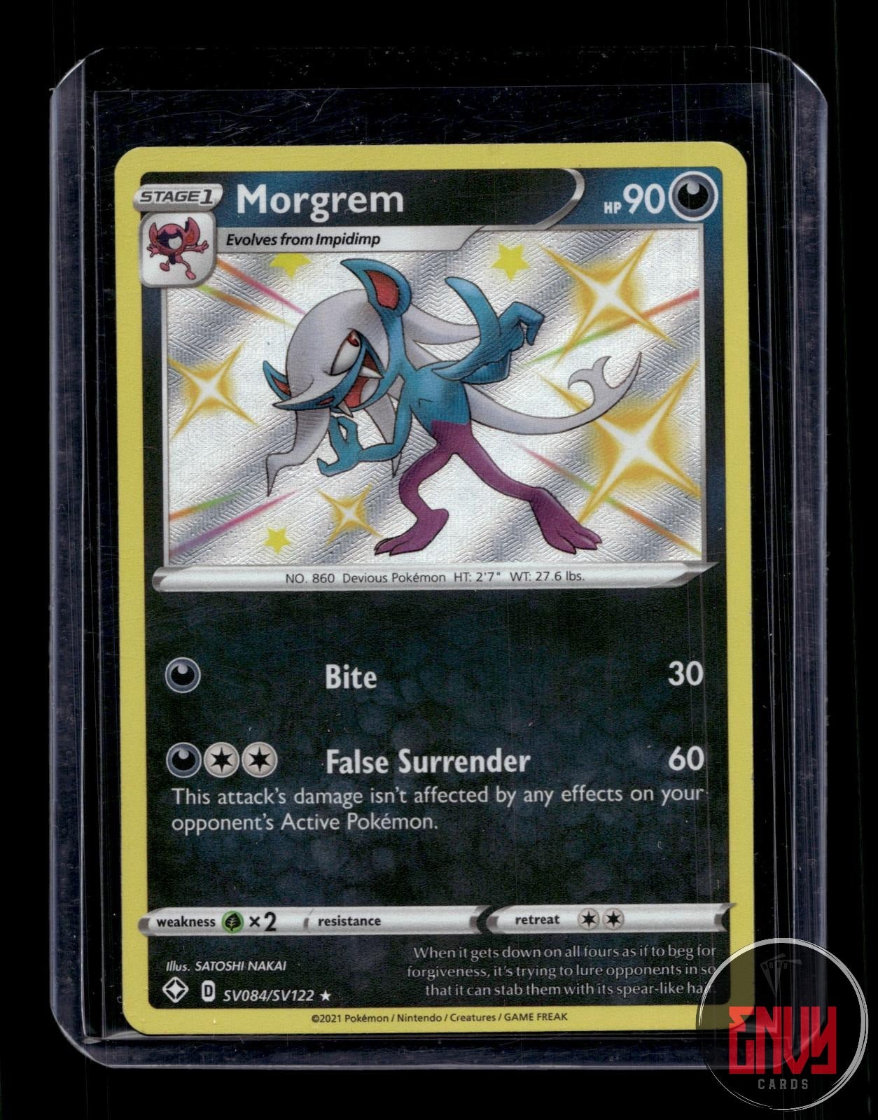 Morgrem Near Mint SV084/SV122 Shiny Rare Shining Fates Shiny Vault Pokemon Holo