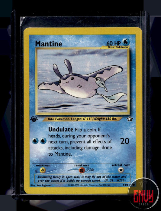 Mantine Lightly Played 64/111 Common Neo Genesis Pokemon 1st Edition