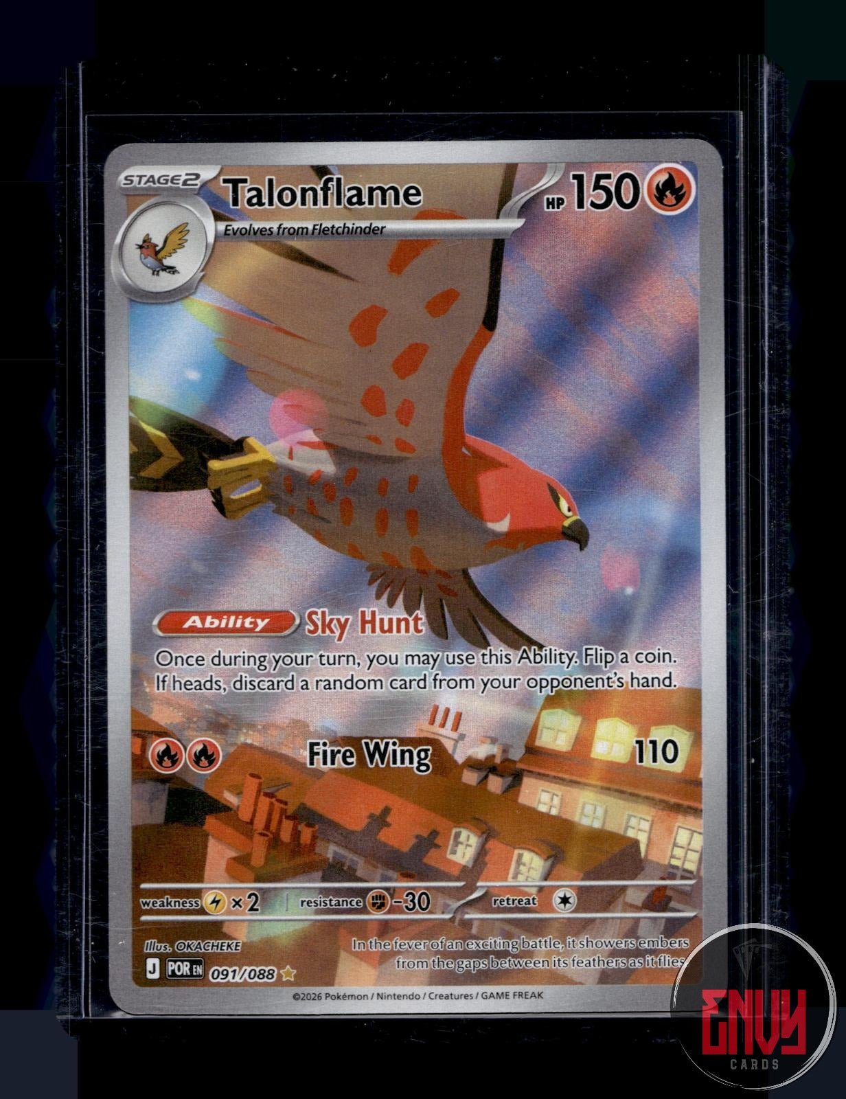 Talonflame Near Mint 091/088 Illustration Rare Perfect Order Pokemon
