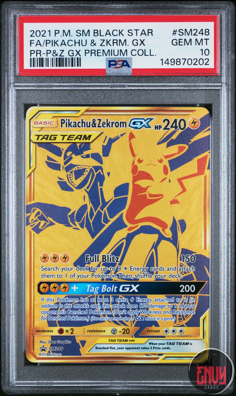 Pikachu & Zekrom Gx Sm248 Premium Collection Sm Black Star Promo Pokemon PSA 10